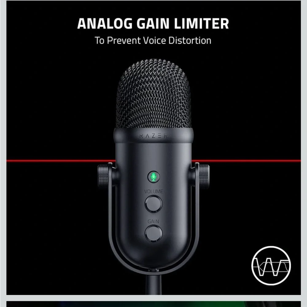 New! Onn USB Dual Pattern Microphone Volume/Mute controls & 3.5mm Headphone jack